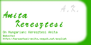 anita keresztesi business card